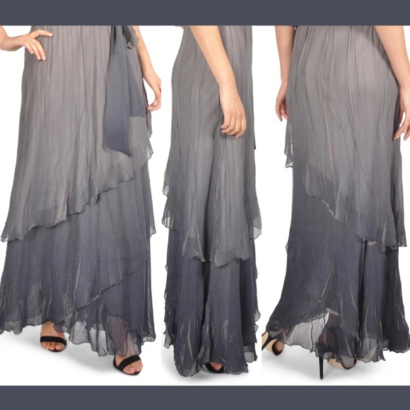 NEW Komarov *Custom Made* Chiffon Ruffle Skirt XL - Picture 1 of 12